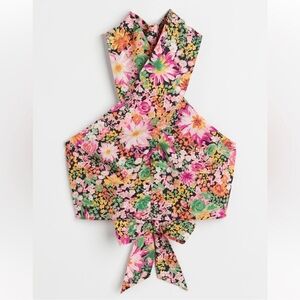 H&M Floral Halter Crop Top